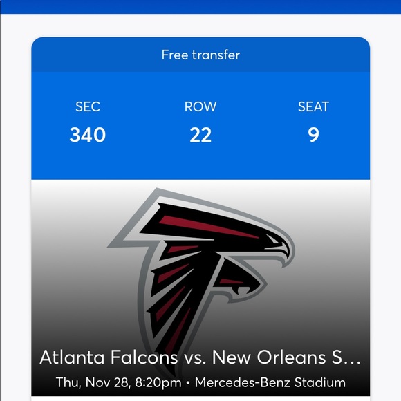 Other My Saints Vs Falcons Thanksgiving Game Ticket Poshmark
